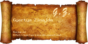 Gyertya Zinajda névjegykártya